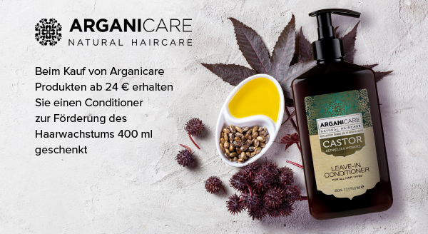 Beim Kauf von Arganicare Produkten ab 24 € erhalten Sie einen Conditioner zur Förderung des Haarwachstums 400 mlgeschenkt