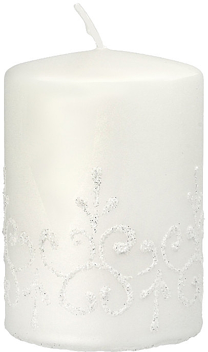 Dekorative Stumpenkerze Tiffany 7x10 cm weiß - Artman Tiffany Candle — Bild N1