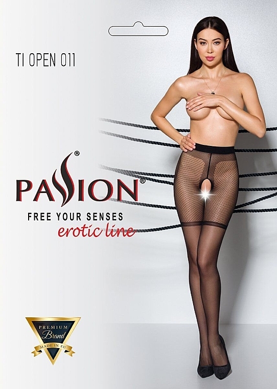Erotische Strumpfhose mit Ausschnitt Tiopen 011 20 Den black - Passion — Bild N1