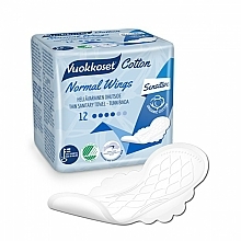 Düfte, Parfümerie und Kosmetik Damenbinden mit Flügeln Normal 12 St. - Vuokkoset Cotton Normal Wings Sensitive