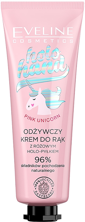 Pflegende Handcreme Pink Unicorn - Eveline Cosmetics Holo Hand — Bild N1