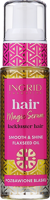 Serum für geschädigtes und glanzloses Haar mit Leinöl - Ingrid Cosmetics Vegan Concentrated Hair Serum Flaxseed Oil — Bild N1