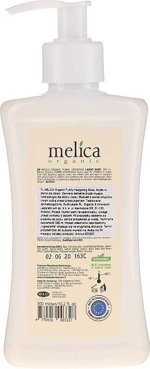Flüssige Kinderseife Igel - Melica Organic Funny Hedgehog Liquid Soap — Bild N2
