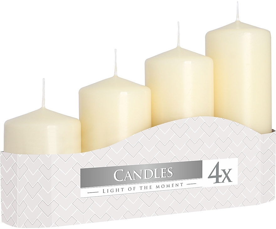 Zylindrische Kerzen naturfarben 4 St. - Bispol — Bild N1