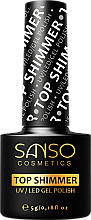 Düfte, Parfümerie und Kosmetik Nagelüberlack ohne klebrige Schicht - Sanso Cosmetics Top Shimmer UV/Led Gel Polish