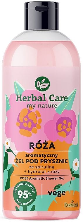 Aromatisches Duschgel mit Spirulina - Farmona Herbal Care Rose Aromatic Shower Gel — Bild N1