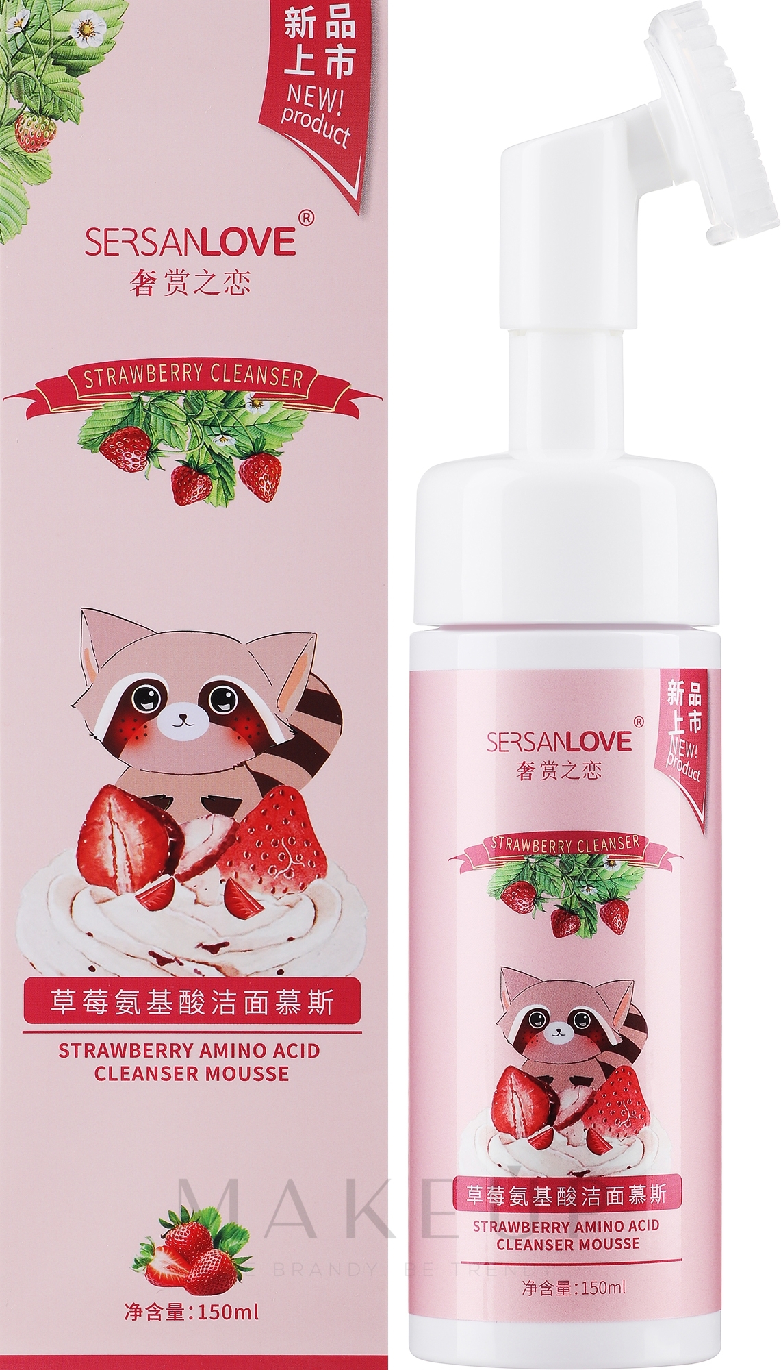 Schaum-Mousse zum Waschen mit Aminosäuren und Erdbeeren - Sersanlove Strawberry Amino Acid Cleansing Mousse — Bild 150 ml