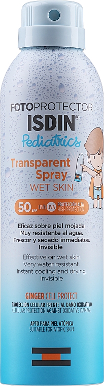 Sonnenschutzspray für Kinder für atopische Haut SPF50+ - Isdin Fotoprotector Pediatrics Transparent Spray Wet Skin SPF 50+ — Bild N1