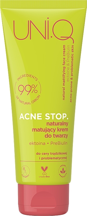 Natürliche mattierende Gesichtscreme  - UNI.Q Acne Stop Natural Mattifying Face Cream — Bild N1