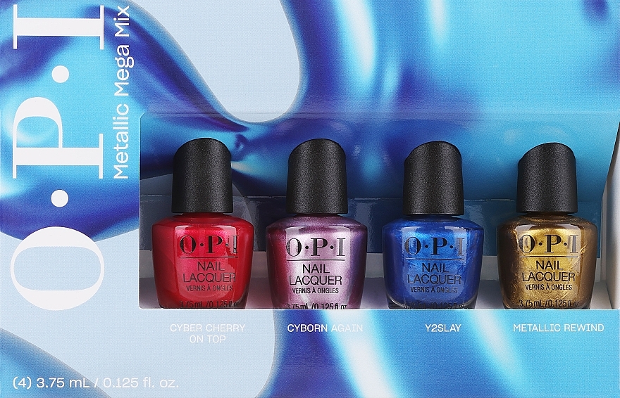 Nagellack-Set - OPI Metallic Mega Mix Mini Nail Laquers (lacquer/4x3.75ml) — Bild N1