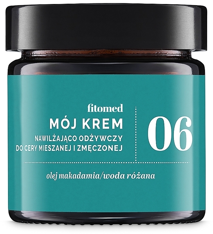 Feuchtigkeitsspendende und pflegende Gesichtscreme mit Rosenwasser und Macadamiaöl - Fitomed Cream With Wheat Germ Oil Nr6 — Bild N1