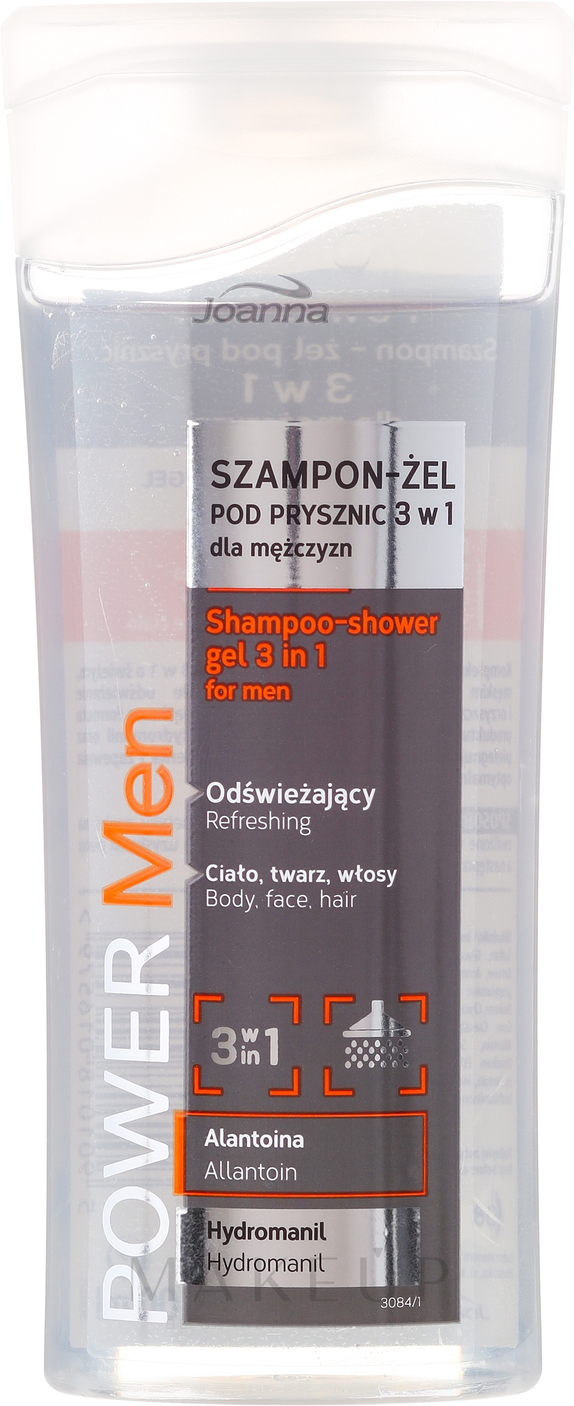 3 in 1 Erfrischendes Shampoo & Duschgel - Joanna Power Men Shampoo&ShowerGel — Bild 100 ml