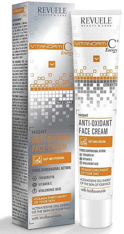 Antioxidative Nachtcreme mit Hyaluronsäure und Vitamin C - Revuele Vitanorm C+ Energy Night Cream — Bild N1