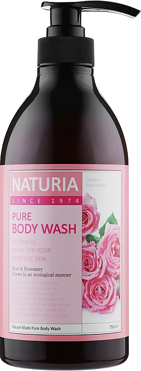 Duschgel - Naturia Pure Body Wash Rose & Rosemary — Bild N3
