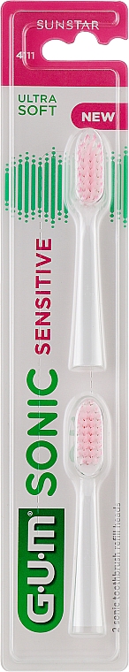 Zahnbürstenkopf 2 St. weiß mit rosa - G.U.M Sonic Sensitive — Bild N1