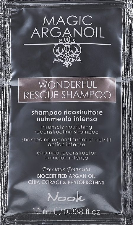 GESCHENK! Rekonstruktives extra nährendes Shampoo - Nook Magic Arganoil Wonderful Rescue Shampoo (Probe)  — Bild N1