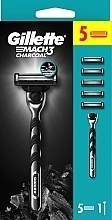 Rasierer mit 5 austauschbaren Klingen - Gillette Mach3 Charcoal — Bild N1