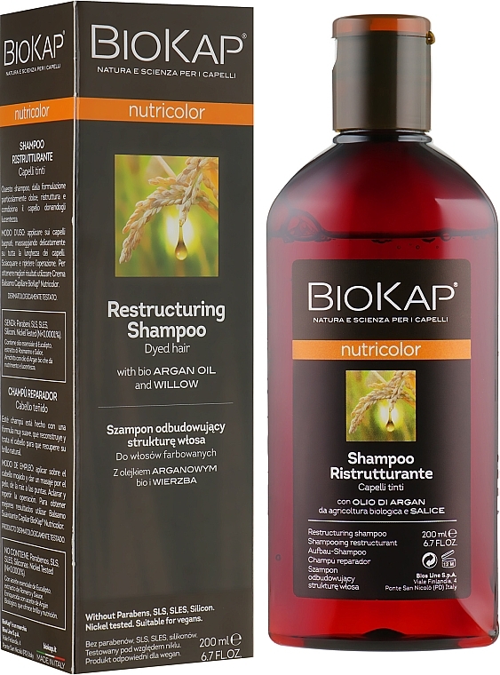 Revitalisierendes Shampoo für coloriertes Haar - BiosLine Biokap Nutricolor — Bild N4