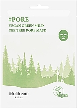 Düfte, Parfümerie und Kosmetik Tuchmaske für das Gesicht für fettige und Mischhaut - Muldream Vegan Green Mild Tee Tree Pore Mask