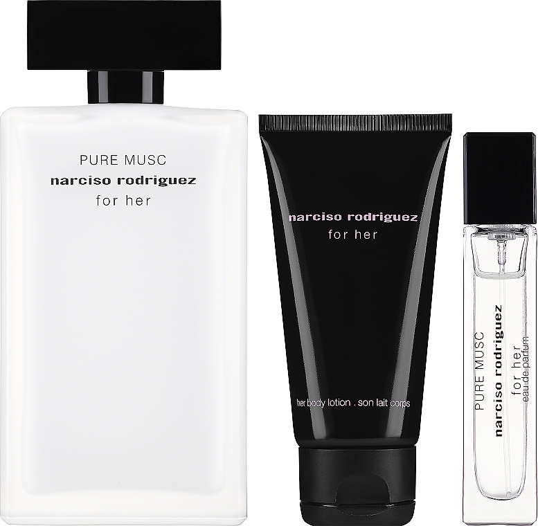 Narciso Rodriguez For Her Pure Musc - Duftset (Eau de Parfum 100 ml + Eau de Parfum Mini 10 ml + Körperlotion 50 ml) — Bild N1