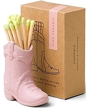 Streichholzschachtel mit Inhalt, rosa - Paddywax Nashville Ceramic Boot Match Holder Pink — Bild N1