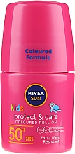 Sonnenschützendes gefärbtes Roll-on für Kinder rosa SPF 50+ - NIVEA Sun Kids Protect & Care Coloured Roll-on Pink SPF 50+ — Bild N1