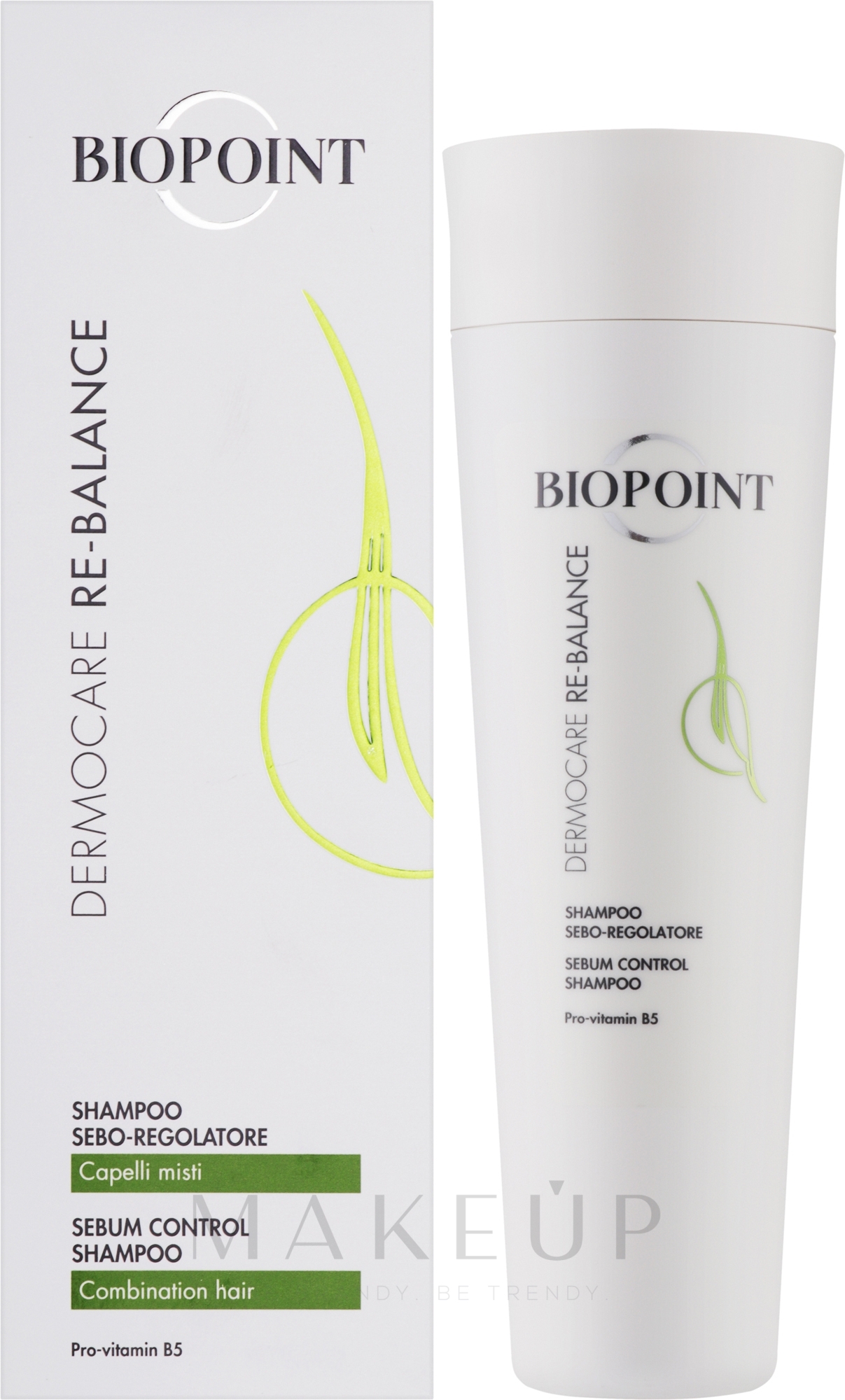 Talgregulierendes Haarshampoo - Biopoint Dermocare Re-Balance Shampoo Sebo-Regolatore — Bild 200 ml