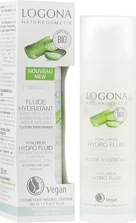 Bio-Gesichtsfluid mit Hyaluronsäure und Aloe - Logona Hyaluron Hydro Fluid — Bild N1