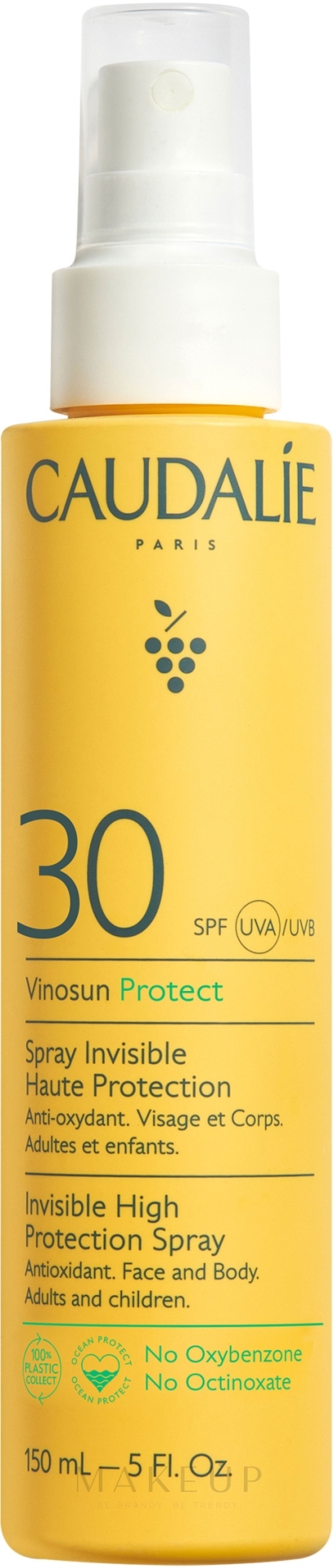 Sonnenschutzspray für Gesicht und Körper - Caudalie Vinosun Protect Spray Invisible SPF30 — Bild 150 ml