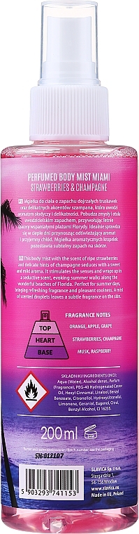 Shake for Body Perfumed Body Mist Miami Strawberries & Champagne - Parfümierter Körpernebel Erdbeere & Champagner — Bild N2