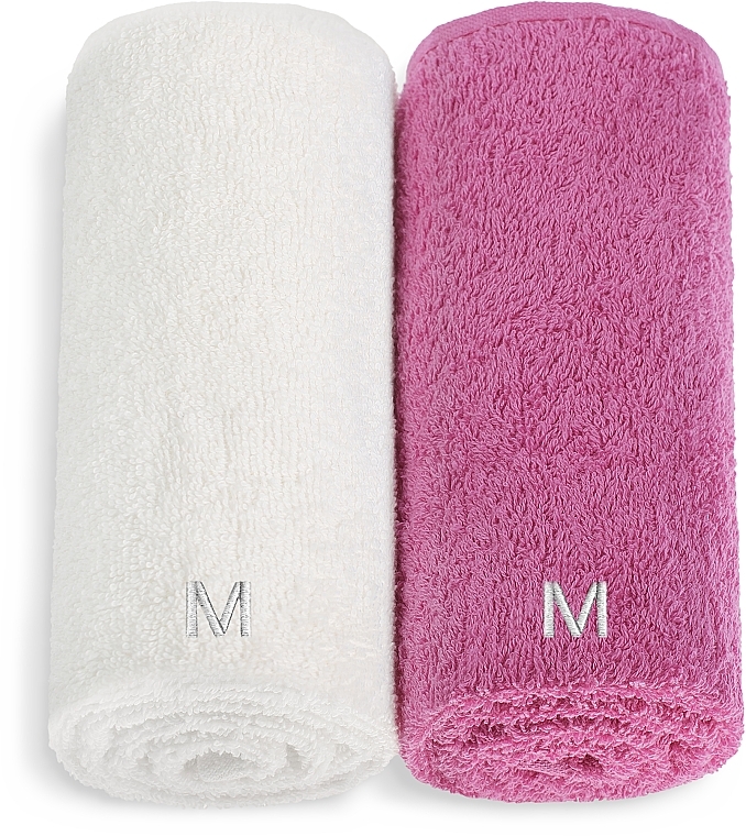 Gesichtstücher-Set weiß und Marsala Twins - MAKEUP Face Towel Set Marsala + White — Bild N1