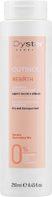 Shampoo für geschädigtes und trockenes Haar mit Keratin - Oyster Cosmetics Cutinol Rebirth Shampoo — Bild N1