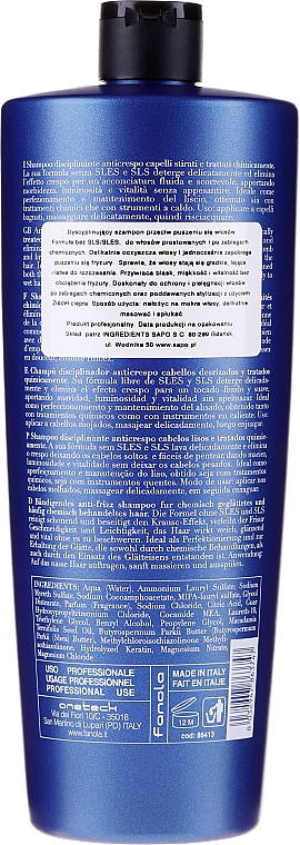 Bändigendes Anti-Frizz Shampoo mit Keratin und Sheabutter - Fanola Keraterm Shampoo — Bild N2