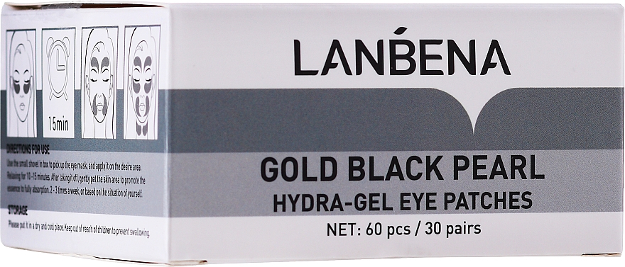 Hydrogel-Augenpatches mit goldenen und schwarzen Perlen - Lanbena Gold Black Pearl Hydra-Gel Eye Patch — Bild N2