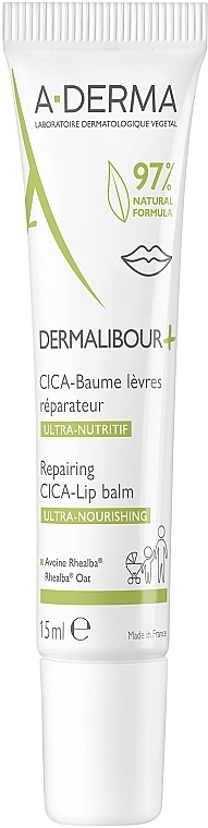 Lippenbalsam - A-Derma Dermalibour Reparing Cica Lip Balm — Bild N1