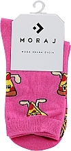 Düfte, Parfümerie und Kosmetik Lange Damensocken mit Muster Fast Food rosa - Moraj