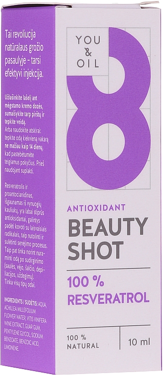 Gesichtsserum mit extra starkem Antioxidans - You & Oil Serum Facial N8 Antioxidante Natural Vegano Resveratrol Beauty Shot — Bild N1