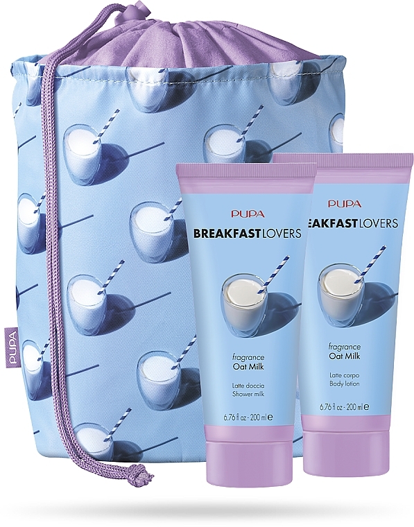 Körperpflegeset - Pupa Breakfast Lovers Oat Milk Kit 1 (Duschmilch 200ml + Körperlotion 200ml + Kosmetiktasche) — Bild N1