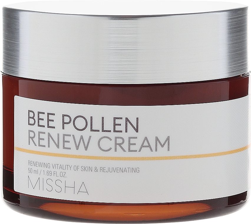 Nährende, feuchtgkeitsspendende und stärkende Anti-Aging Gesichtscreme mit Bienenpollen-Extrakt - Missha Bee Pollen Renew Cream — Bild N2