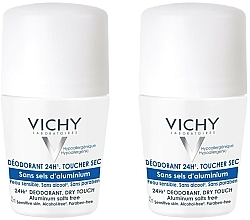 Düfte, Parfümerie und Kosmetik Set - Vichy 24H Deodorant Without Aluminum Salts Bille (deo/50ml + deo/50ml)