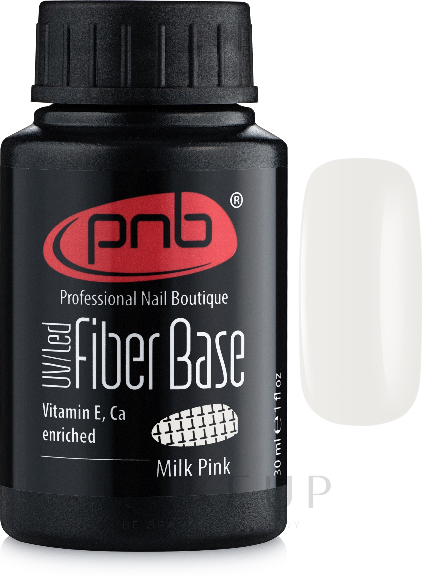 Nagellack-Base mit Nylonfasern - PNB Fiber UV/LED Base 30ml — Bild Milk White