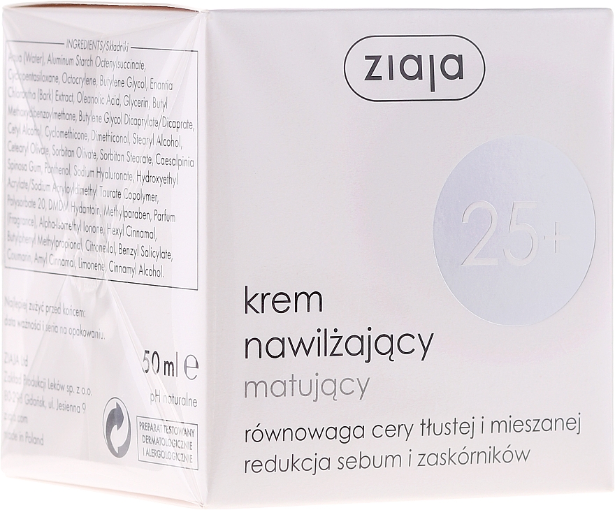 Feuchtigkeitsspendende Tagescreme 25+ - Ziaja Light Moisturizing Cream — Bild N2