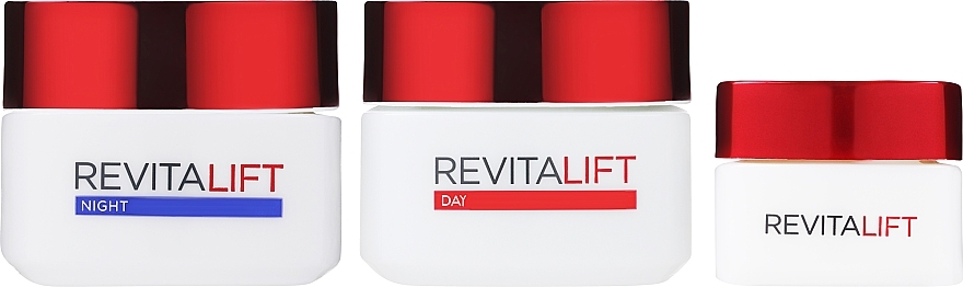 Gesichtspflegeset (Tagescreme 50ml + Nachtcreme 50ml + Augencreme 30ml) - L'Oreal Paris Revitalift Programme  — Bild N2