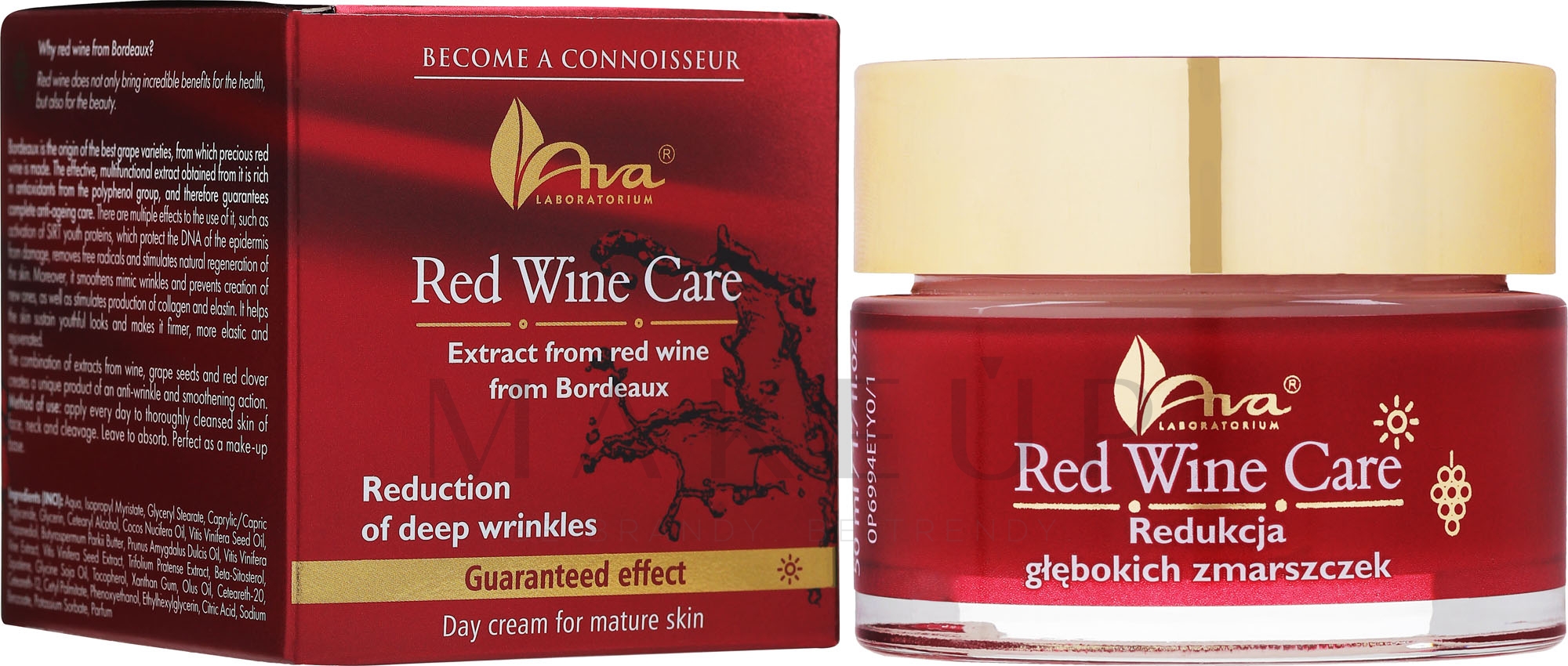 Tagescreme mit Rotweinextrakt gegen tiefe Falten für reife Haut - AVA Laboratorium Red Wine Care Day Cream — Bild 50 ml
