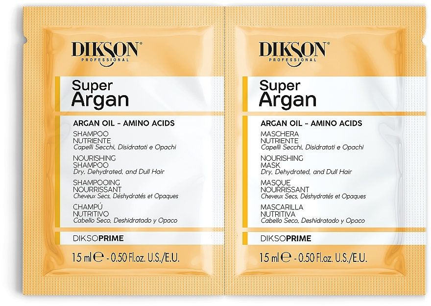 GESCHENK! Haarpflegeset - Dikson Super Argan (Haarshampoo 15ml + Haarmaske 15ml)  — Bild N1