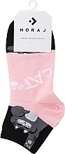 Düfte, Parfümerie und Kosmetik Kurze Damensocken aus Baumwolle Kätzchen schwarz-rosa - Moraj