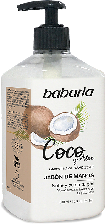 Flüssigseife Kokos & Aloe - Babaria Coconut & Aloe Hand Soap — Bild N1
