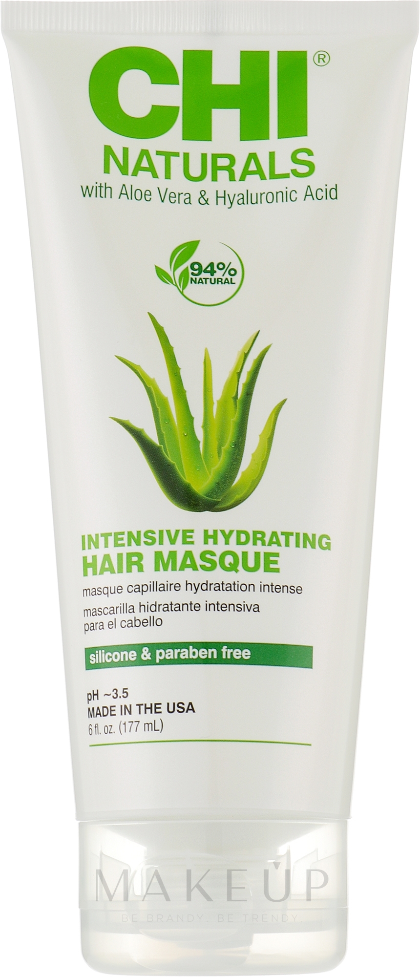 Intensiv feuchtigkeitsspendende Haarmaske - CHI Naturals With Aloe Vera Intensive Hydrating Hair Masque — Bild 177 ml