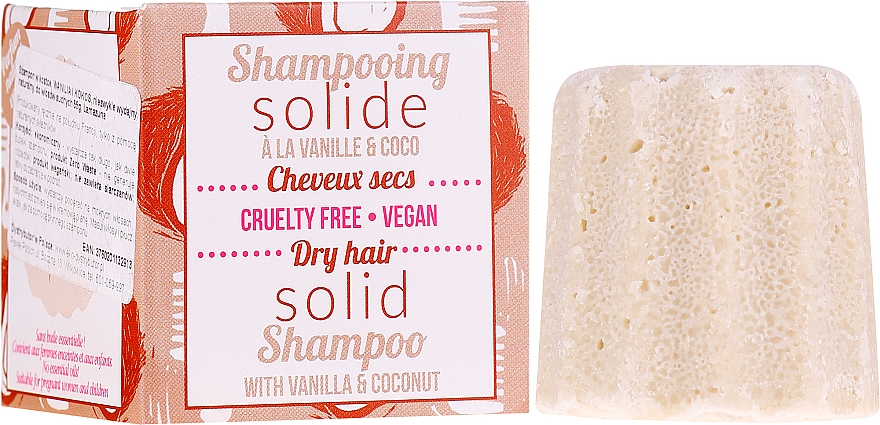Festes Shampoo für trockenes Haar mit Vanille und Kokosnuss - Lamazuna Solid Shampoo For Dry Hair Vanilla & Coconut Scent — Bild N1