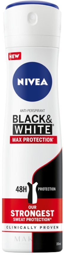 Deospray Antitranspirant Black & White - Nivea Max Pro 48H Antiperspirant Spray — Bild 150 ml
